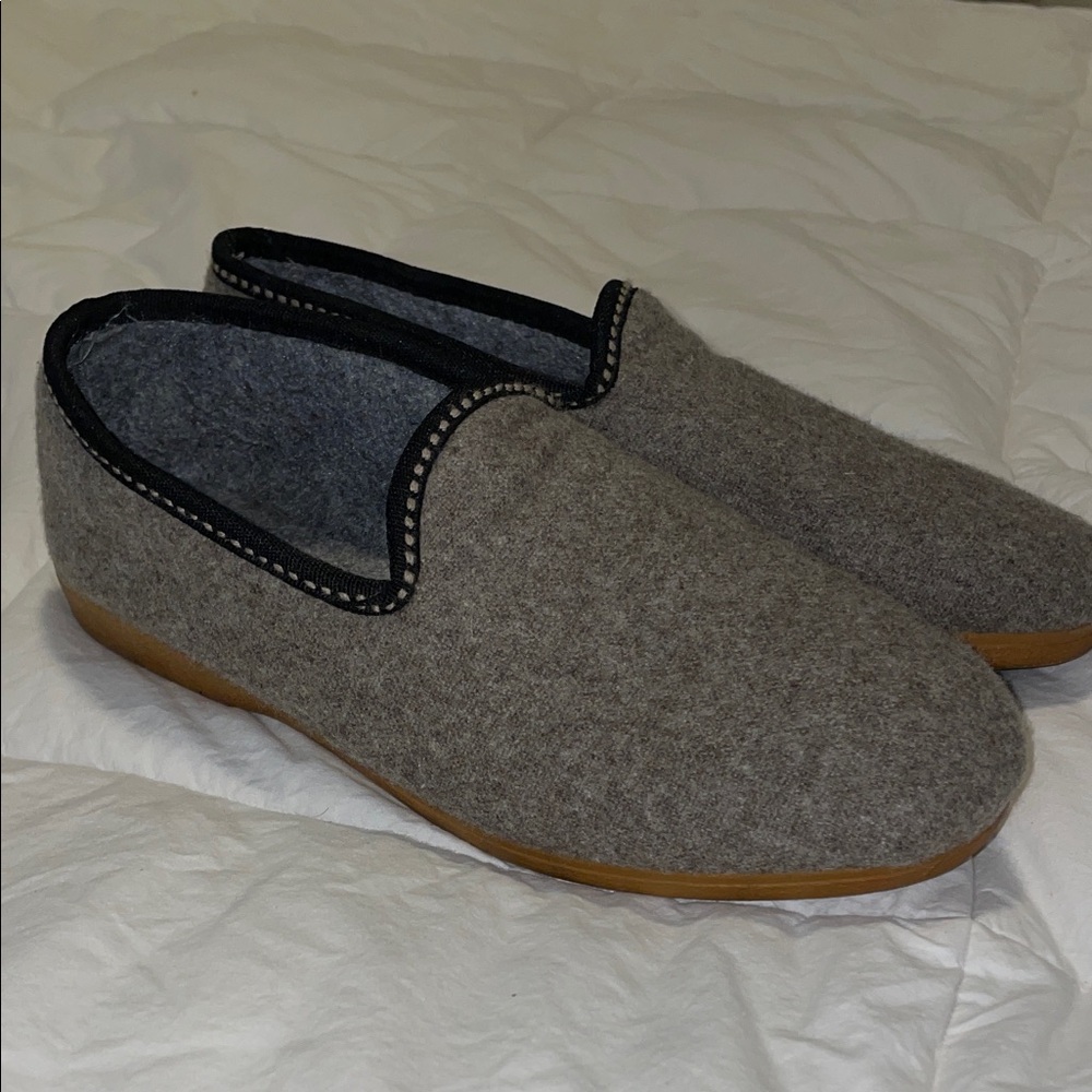 Men's Gray Wool Slip-On Loafers